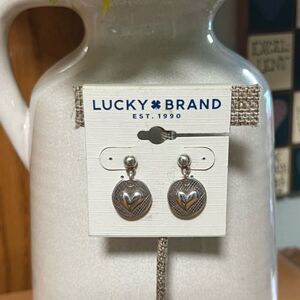 Lucky Brand Silver Heart Drop Earrings #LKBR7